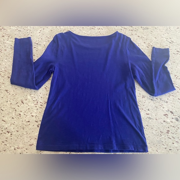 J Crew - ballet neckline, 100% cotton long sleeve “Mercantile artists tee”, Sz L - Picture 3 of 4